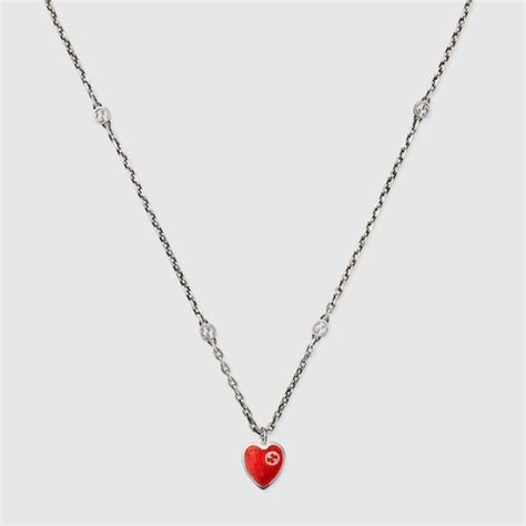 collana con cuore gucci|Collana Gucci Heart con Incrocio GG .